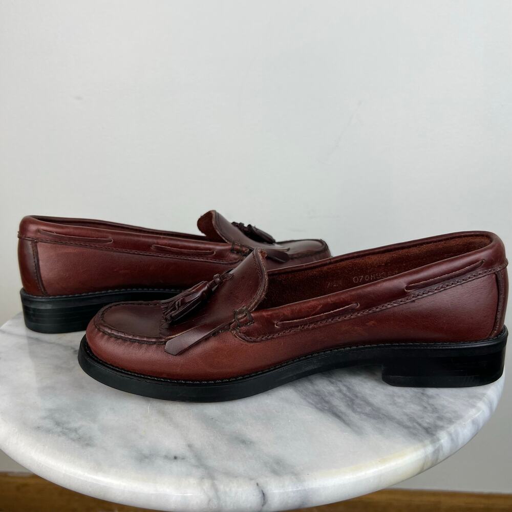 Vintage G.H. Bass & Co. Women's Brown Genuine Leather Tassel Loafers (Sz 8) - Picture 9 of 11